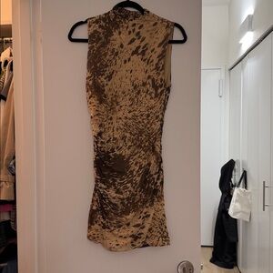 Zara Brown and Tan Sleeveless Dress